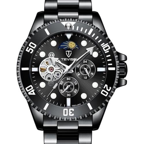 2021 Black Business Watch Men Automatic Luminous Clock Men Tourbillon Waterproof Mechanical Watch Top Brand Relogio Masculino