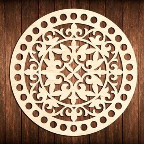 3 pieces 20cm flower circle round Wooden base for crochet basket Wood bottom base Diy