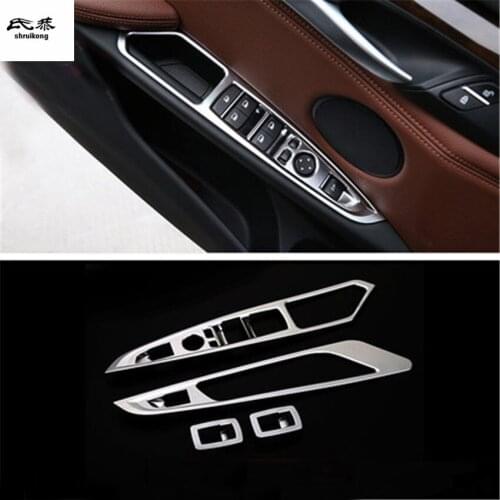 4pcs/lot ABS car window lift panel decoration cover for 2014-2018 BMW X5 F15 / X6 F16 car accessories