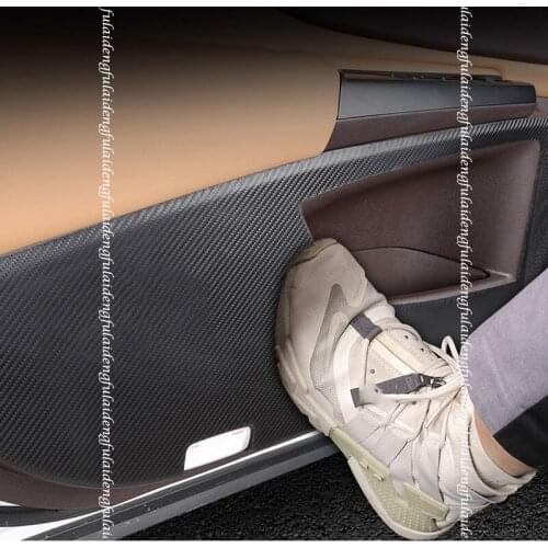 4pcs For Lexus ES350 ES300H 2018-2020 New Carbon fiber leather Door Anti Kick Pad Protective Trim cover Car Accessories
