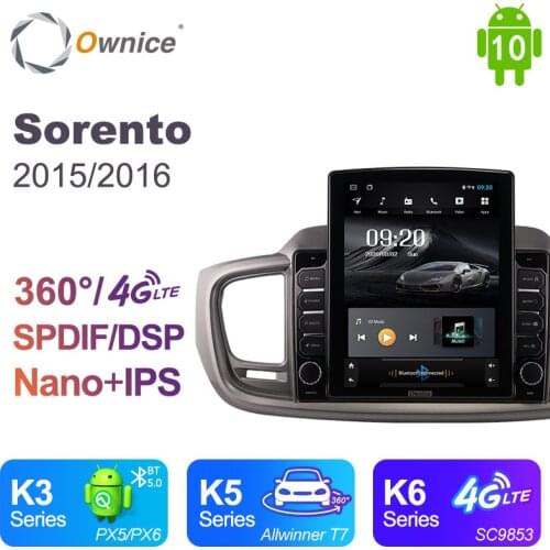 Ownice Android 10.0 Car Radio for Kia Sorento 2015 2016 GPS 2 Din Auto Audio System Stereo Player 4G LTE Tesla Style Multimedia