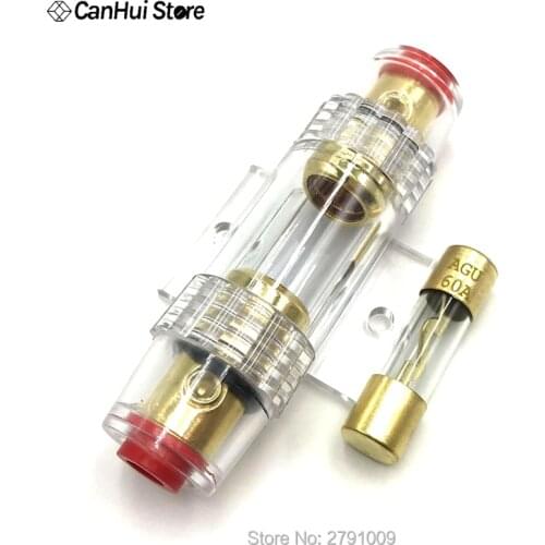 DC 12V Car Audio Refit Fuse Holder 8 Gauge 60A Car Stereo Audio Circuit Breaker Inline Fuse AUG Fuse holder Insurance Seat