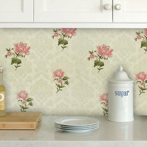 Home Flower Peel and Stick Contact Paper Removable Yellow Wallpaper Hibiscus Vinyl Waterproof For Living Room Wall Decor