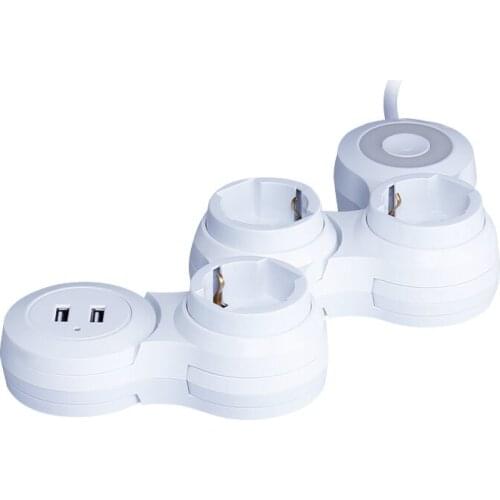 EU pop plug Power Socket 3/4/5 with 2 USB Charging Port Outlet USB Wall Extension Socket Variety multi-function socket