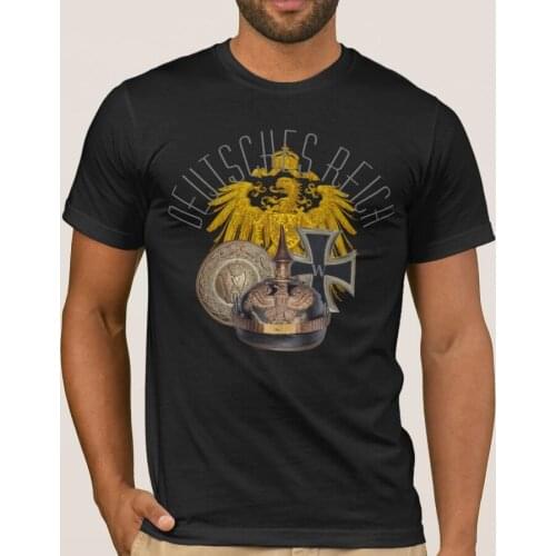 WWI Germany Symbols Prussian Eagle Pickelhaube Buckle Iron Cross T-Shirt. Summer Cotton Short Sleeve O-Neck Mens T Shirt S-3XL