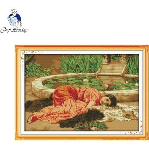 Joy Sunday Counted Cross Stitch Comfortable Stamped Cross Stitch Sets DIY Cross Stitch Kits for Embroidery Home Decor Needlework