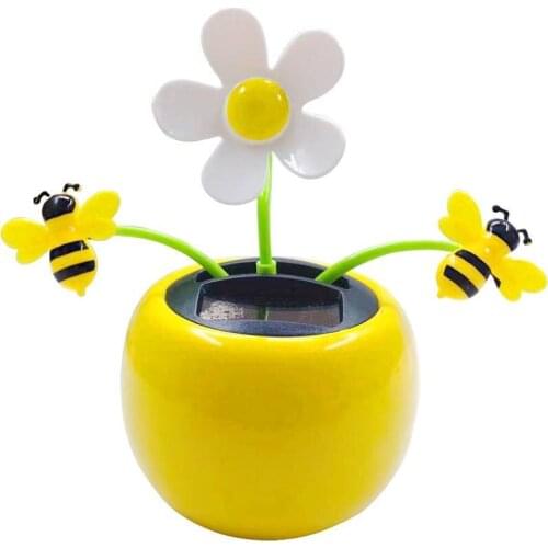Creative Plastic Solar Power Flower Car Ornament Flip Flap Pot Swing Kids Toy car accessories автомобильные товары Ornaments