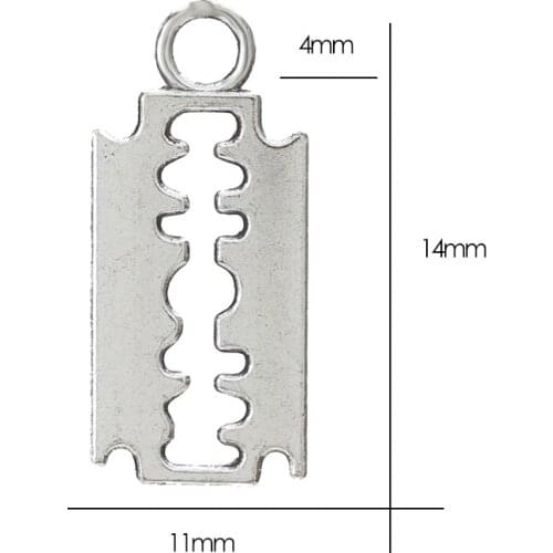30pcs Male Razor Blade DIY Handmade Necklace Key Chain Pendant Accessories Findings Charms Jewelry Making Supplies For Gifts