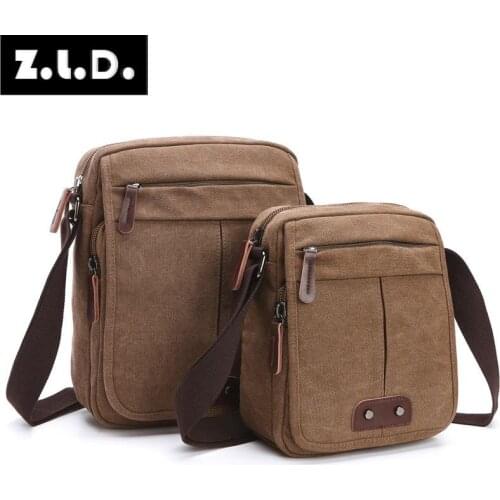 Z.L.D. new classic retro canvas bag fashion shoulder bag business casual small square bag fashion brand design messenger bag