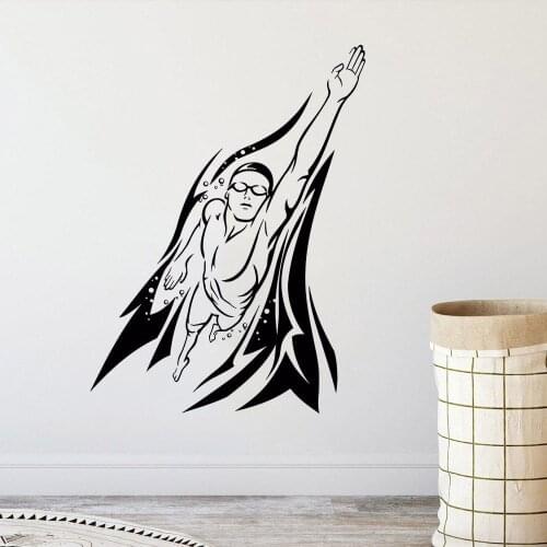 Swim Wall Sticker Decal Swimming Posters Wall Decals Decor Mural Swimming Wall Decal Vinyl ov136