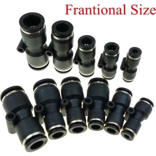 Air Pneumatic Push In Fitting Straight Uinon Connector For Fractional Tube OD 5/32" 1/4" 5/16" 3/8" 1/2" Equal Or Reducing