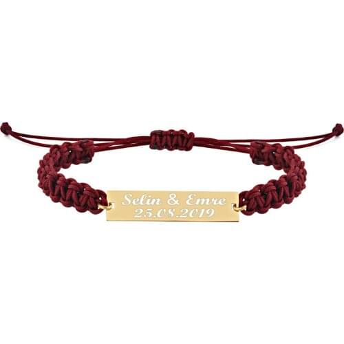 Name Post Drawstring Silver Bracelet DN309