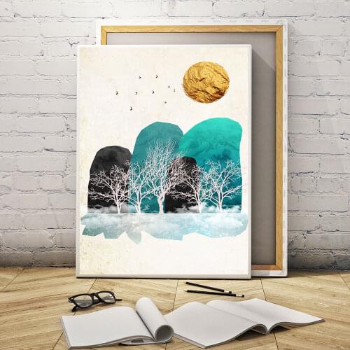 Scandinavian Landscape Canvas Poster Nordic Style Wall Art Print oil Painting Decorative Picture Modern Home Decor Unframed