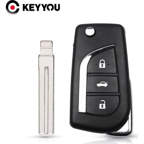 Replacement Folding Remote Key Shell For Toyota Levin Camry Reiz Highlander Corolla Key Case With Toy48 Uncut Blade 3 Buttons