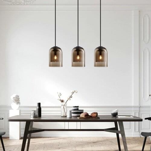 Modern Restaurant Simple Glass Pendant Lights Bedroom Led Hanglamp Bar Cafe Study Dining Room Kitchen Hanging Lamps WF1014