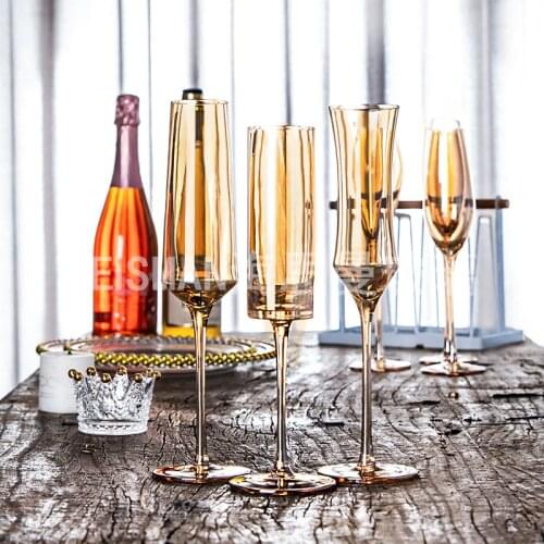 Ion-plated Glass Cup, Tall Crystal Champagne Glass, Cocktail Glass, Wine Glass, Wine Set