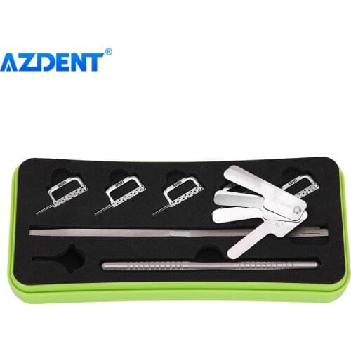 AZDENT Dental Orthodontic Interproximal Enamel Reduction IPR Automatic Strip Slicing Set Double Sided with Measuring Tape Handle