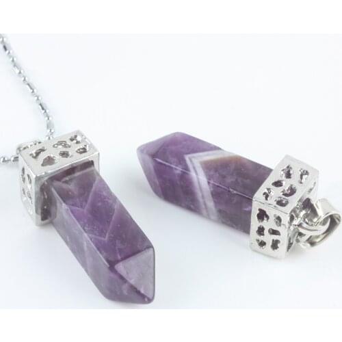 SUNYIK Sword Shape Stone Pendant Bead Fit Necklace,Healing Chakra for Women Men(Free Chain)
