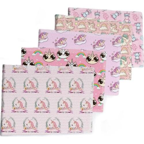 Fabric Cartoon Unicorn Pattern Printed Polyester Cotton Twill Fabric Patchwor Printed 50*145CM