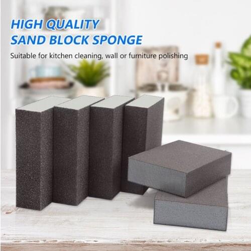 1/6PC Sanding Sponge Block Abrasive Pad P60 P80 P120 P180 for Furniture Wall Floor Grinding Kitchen Cleaning Hand Tool 180-1000G
