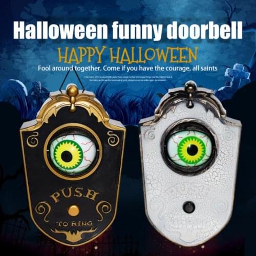 1PC Halloween Doorbell Decoration LED Electric Luminous Sounding One-eyed Doorbell Secret Room Bar DIY Tricky Props Ornament HOT