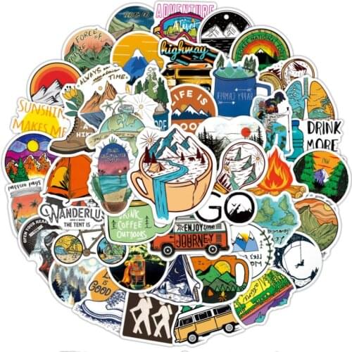 10/30/50/100Pcs/Set Outdoor camping hiking mountaineering Childrens Toy Mixed Sticker Scooter Bike Mobile Laptop Traveling