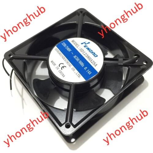 HENGRD HD1238HA2SA AC 240V 0.14A 120x120x38mm 2-Wire Server Cooling Fan