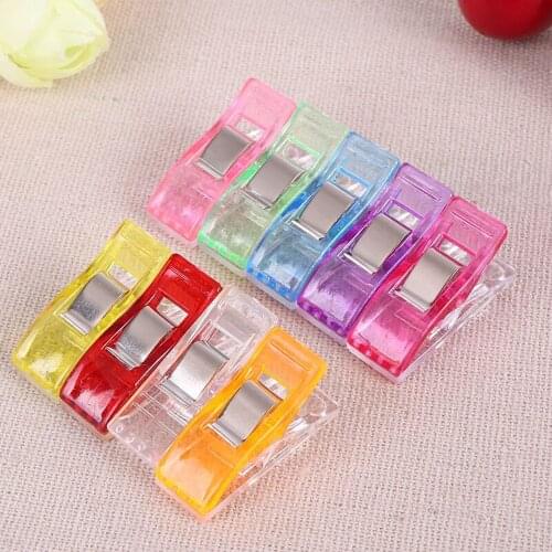 20 Pcs Multicolor Plastic Clips For Fabric Clamps Patchwork Crafts Clothing Clips Handmade Holder Quilting Clip