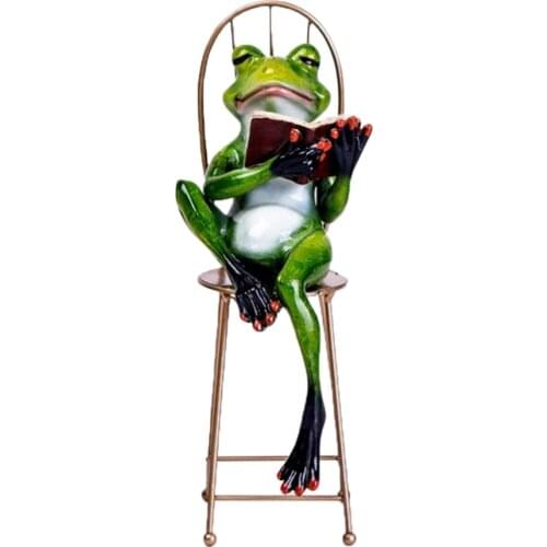 3D Frog With Desk Decoration Animal Resin Crafts Figurines Cute Crafts Toy Desktop Ornament