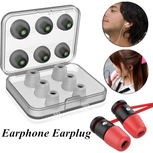 6 PCS/Set 6 Sizes 3Colors Headphones Memory Sponge Silicone In-Ear Cap Earphone Bud Tip Replacement Headset Accessories