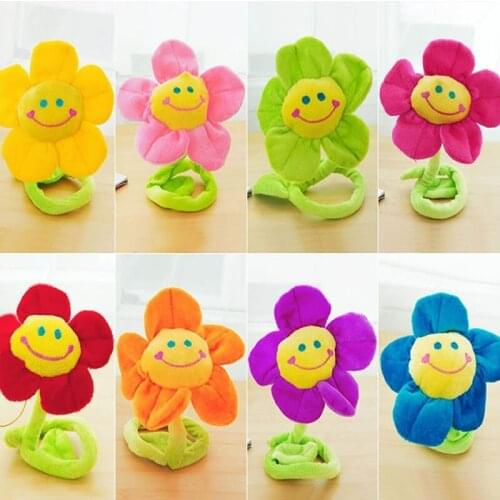 Free Shipping 10pcs Cartoon Curtain buckle Sunflower Curtain Flower Plush toys For home decoration