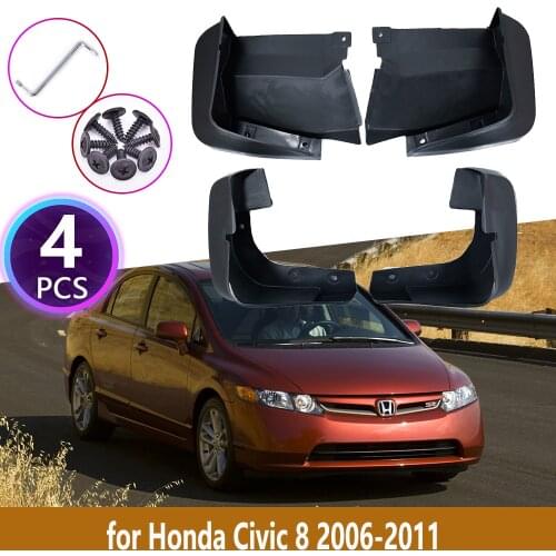 4PCS Rear Mudguards For Honda Civic 8 2006 2007 2008 2009 2010 2011 Cladding Splash Mud Flaps Guards Mudflap Protect Accessories