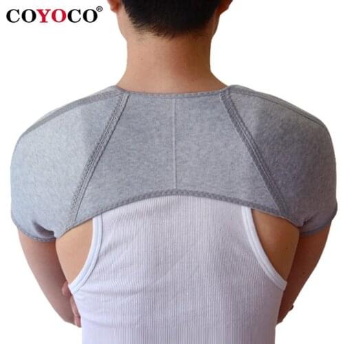 COYOCO Bamboo Charcoal Back Support Belts Shoulder Brace Protector Retaining Straps Sports Injury Recovery Grey Keep Warm Pads