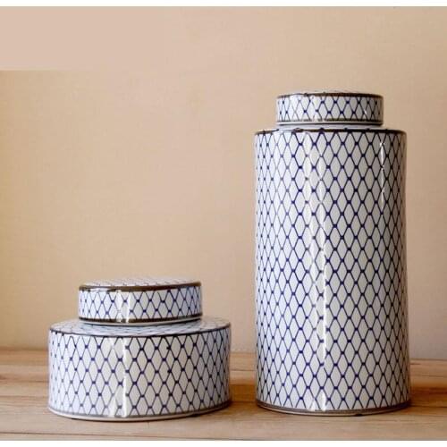 Jingdezhen Ceramics pot Blue And White Ornaments round Ornaments Modern Furnishings Bedrooms And Classical Porcelain jar vase