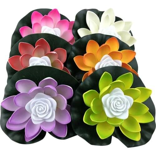 18/28cm Fake Lotus Flower LED Swimming Pool Garden Pond Floating Floral Lamp
