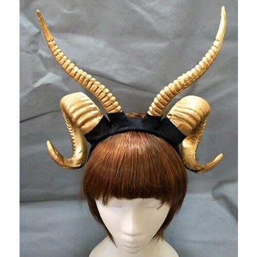 Gothic Antler Sheep Horn Hoop Headband Forest Animal Photography Manual Cosplay KC Headpieces Party Accessories