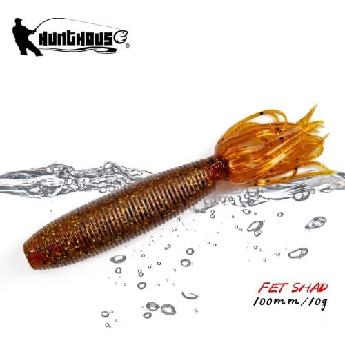 Hunthouse Fat Ika Soft Lure 100mm 10g 4Pcs/Bag Easy Shiner Shad Lures For Fishing Perch Black Bass Zander