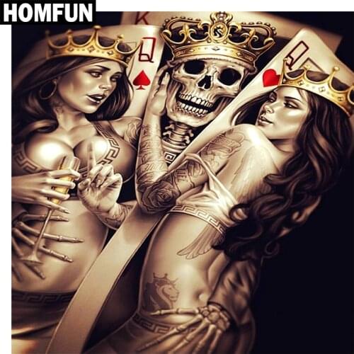 HOMFUN Full Square/Round Drill 5D DIY Diamond Painting "Beautiful Skeleton" 3D Embroidery Cross Stitch 5D Decor Gift A01135