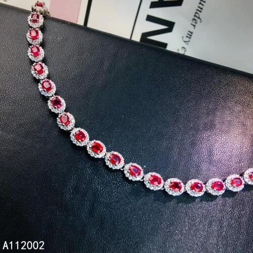 KJJEAXCMY fine jewelry natural Ruby 925 sterling silver new gemstone women hand bracelet support test exquisite