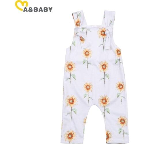 Ma&Baby 0-24M Summer Sunflower Newborn Infant Baby Girl Romper Jumpsuit Sleeveless Overalls Playsuit Sunsuit Clothes