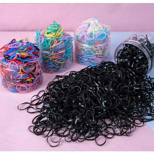 Mini hair elastics rubber bands Girls Elastics Hair Bands Baby Hair Accessories 1cm TPU Mini Disposable Ponytail Holder Rubber