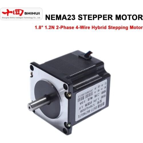 NEMA23 57 Hybrid Stepping Motor 56mm 1.8° Axial Diameter 8mm/6.35mm Single Shaft / Double Shaft 1.2N 24V 2-Phase 4-Wire DC Motor