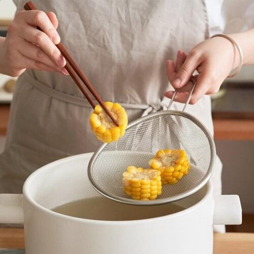 Stainless Steel Frying Filter Screen Oil Pan Filter Screen Colander Drain Oil Artifact Kitchen Oil Grid