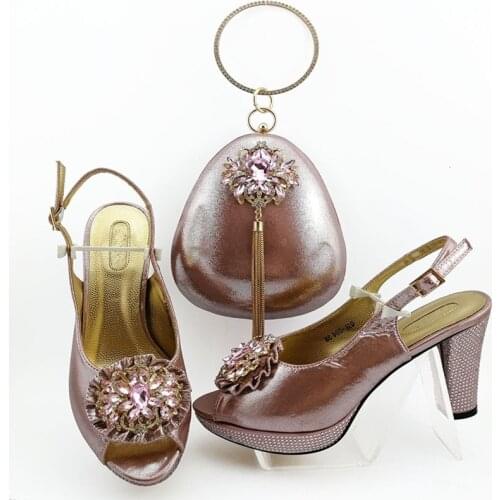 New African Style Luxury Wedding Shoes And Bag Set Special Woman High Heels Shoes And Bag Set For Party Dress Large Size 38-43