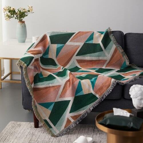 Retro Ingenious Geometry Throw Blanket Sofa Decorative Slipcover Cobertor Sofa Beds Travel Multifunction Blankets For Bed