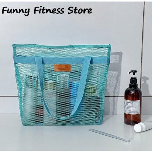 Beach Storage Bag Hollow Mesh Washing Bags for Swimming Diving Travel Swimsuit Rucksack Gym Bag Sports Wet Totes Fishing Surfing