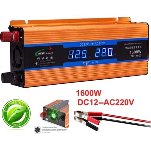 Professional Car Inverter 1600W DC 12 V to AC 220 V Power Inverter Charger Transformer Vehicle Power Inverter Power Switch