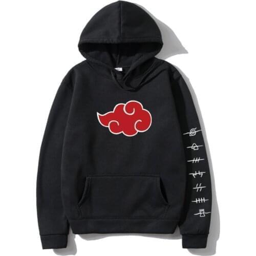 Japanese Anime Akatsuki Cloud Symbols Pullover Hoodie Men Fashion Japan Hoodies Streetwear itachi 2021autumn winter Sweatshirt