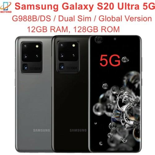 Samsung Galaxy S20 Ultra 5G Duos G988B/DS Dual Sim Global Version 6.9" 12GB 128GB 4 Camera Octa Core Exynos Original Cell Phone