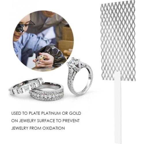 20 * 5cm Mesh Platinized Titanium Anode Rhodium Jewelry Plating Plater Tool Mesh With Handle Hot Sale jewellery tools Jeweler